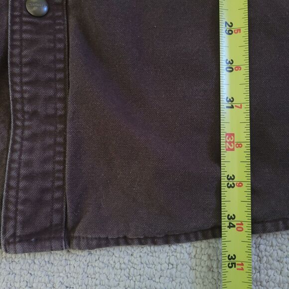 Carhartt Jacket Canvas Chore Shirt Brown 3XL Flannel Lined Snap 5296DKB READ - Picture 6 of 10